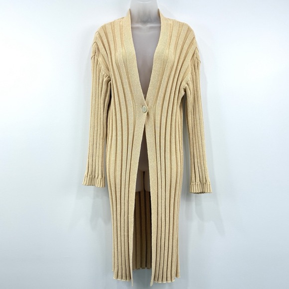 Theory Kimono Duster Women´s S Beige Merletto Wide Rib...